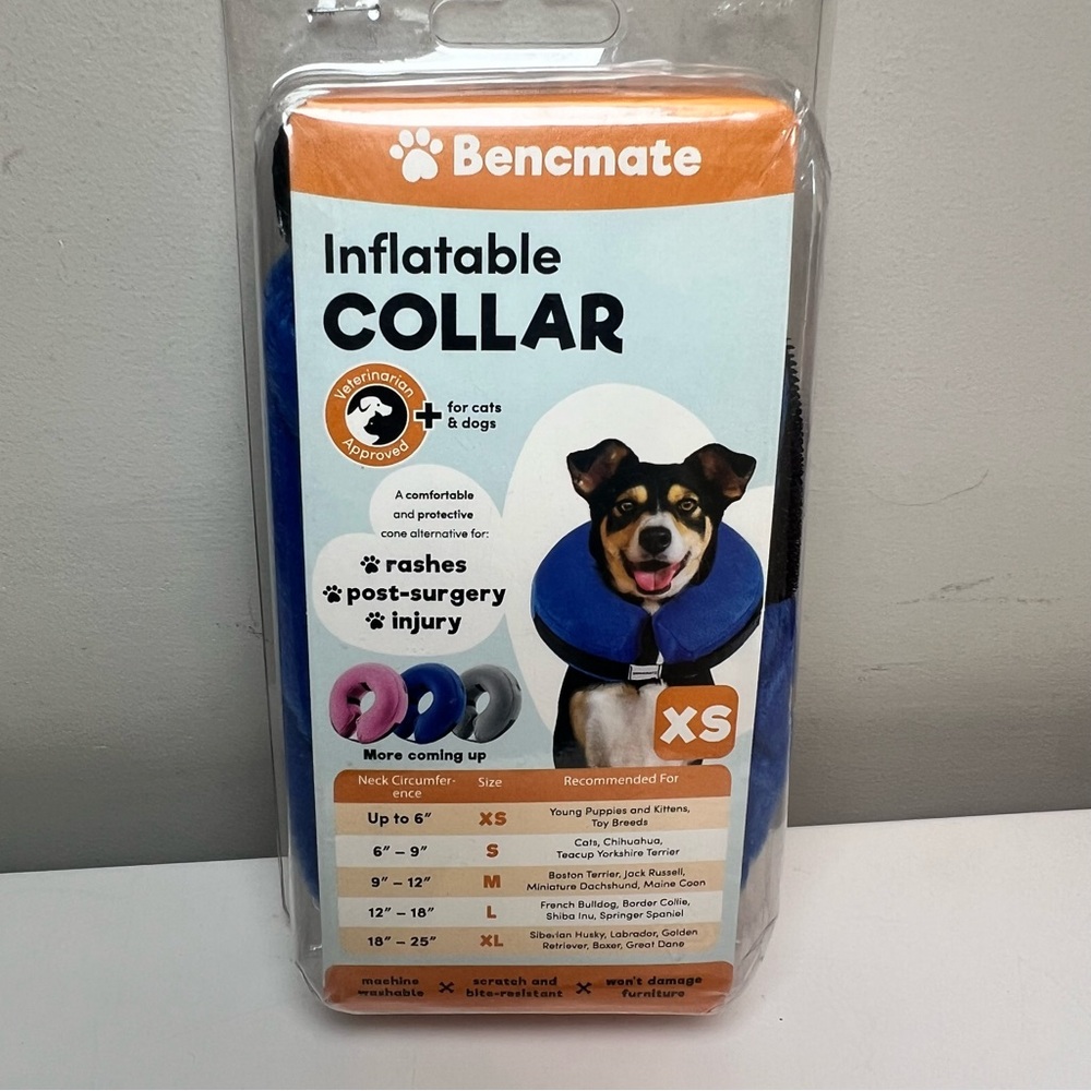 Bencmate Inflatable Collar for Pets - Blue